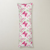 花の白いパターン ボディピロー (裏面 (縦))