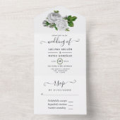 花の白い結婚式のオールインワン招待状 オールインワン招待状 (内側)