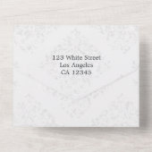 花の白い結婚式のオールインワン招待状 オールインワン招待状 (裏面)