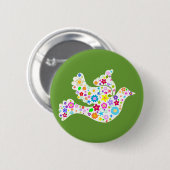 花の白い鳩 缶バッジ (正面&裏面)