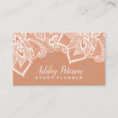 花の白人のレースの日焼けの銅のイベント・プランナ 名刺 (正面)