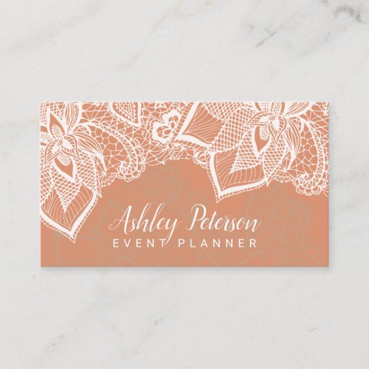 花の白人のレースの日焼けの銅のイベント・プランナ 名刺 (正面)