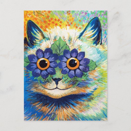 花の目の猫 | ルイ・ウェイン | ポストカード (正面)