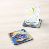 『花の目』の猫、ルイ・飾ワイン。 コースター (右側)