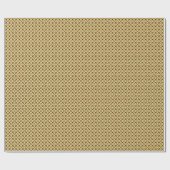 花の着物のプリント、カラメルおよびチョコレート色 ラッピングペーパー (フラット)