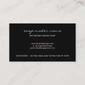 花の石鹸作り ブラック ピンク 名刺 (裏面)