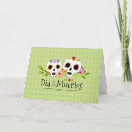 花の砂糖のSkulls Dia de Muertosの挨拶状 カード