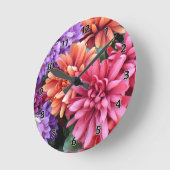 花の破烈 ラウンド壁時計 (傾斜)