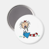 花の磁石で草の中に横たわるアニー マグネット (正面/裏面)