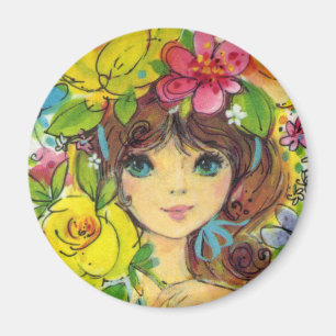 花の磁石の花束の甘い女の子 マグネット