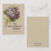 花の神聖なカードとのSt Ignatius Loyolaの引用文 名刺 (正面/裏面)