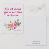 花の神聖なカードとのSt. Padre PIOの引用文 名刺 (正面/裏面)