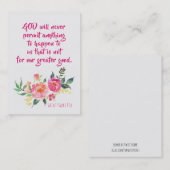 花の神聖なカードとのSt. Padre PIOの引用文 名刺 (正面/裏面)