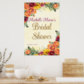花の秋のブライダルシャワーポスター ポスター (キッチン)