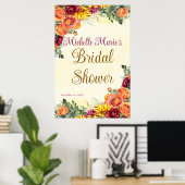 花の秋のブライダルシャワーポスター ポスター (ホームオフィス)