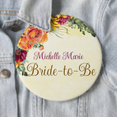 花の秋のブライダルシャワー花嫁ボタン 缶バッジ (インサイチュ)