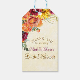 花の秋のブライダルシャワー ギフトタグ