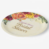 花の秋のブライダルシャワー ペーパープレート (アングル)