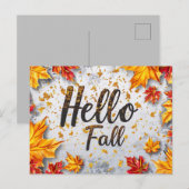 花の秋の挨拶カード ポストカード (正面/裏面)