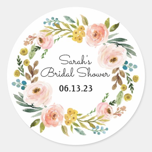 花の秋を飾るブライダルシャワーシール ラウンドシール (正面)