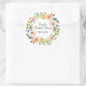 花の秋を飾るブライダルシャワーシール ラウンドシール (バッグ)