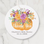 花の秋リトルカボチャの水色ありがとう フェイバータグ (正面)