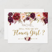 花の秋 あなたは私のフラワーガールになりますか カード (正面/裏面)
