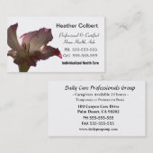 花の穏やかな介護者のプロフェッショナル 名刺 (正面/裏面)