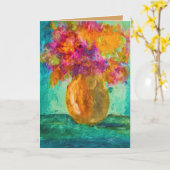 花の空白のな挨拶状のつぼ カード (黄色い花)