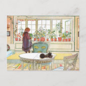 花の窓辺カールLarssonスウェーデン語 ポストカード (正面)