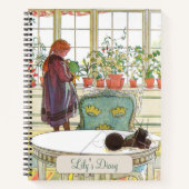 花の窓辺カールLarsson Art Swedish ノートブック (正面)