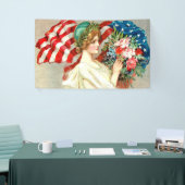 花の米国旗、ヴィンテージのスタイル 横断幕 (トレードショー)