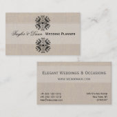 花の紋章のモチーフのヴィンテージのスタイリッシュなイベントの計画 名刺 (正面/裏面)