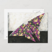 花の紙の折り紙蝶 ポストカード (正面/裏面)