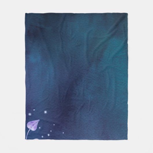 花の紙ヴィンテージ フリースブランケット (正面)