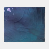 花の紙ヴィンテージ フリースブランケット (正面(横))