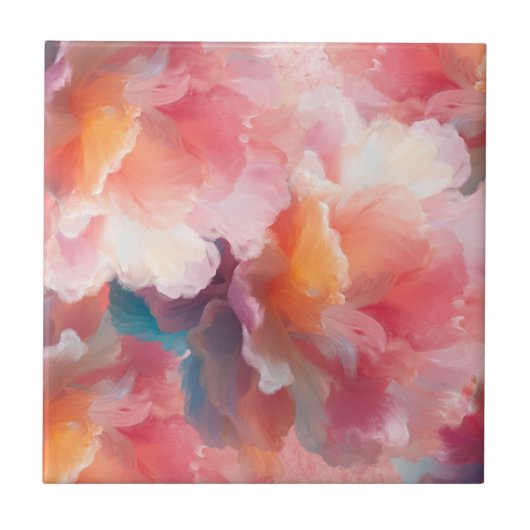 花の紙皿 タイル (正面)