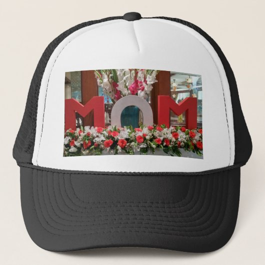 花の素晴はっきりしたらしい母感謝していさん キャップ (正面)