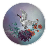 花の素晴らしい鶴 セラミックノブ (正面)