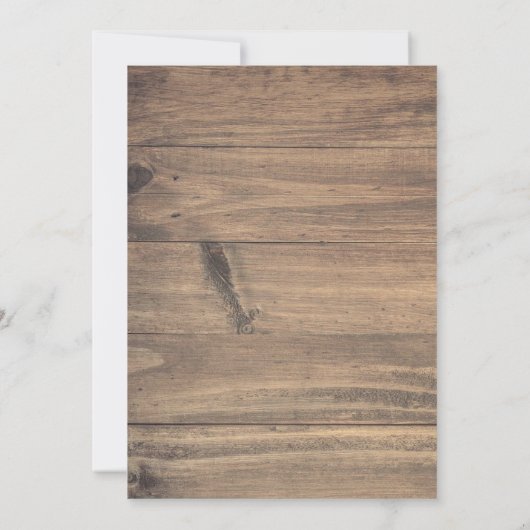 花の素朴なピンクの女の子木製象のベビーシャワー 招待状 (裏面)