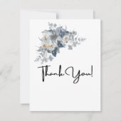花の素朴な水彩画のイラスト サンキューカード (正面)