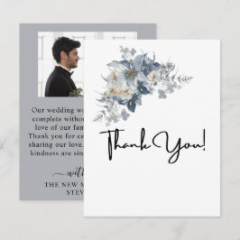 花の素朴な水彩画のイラスト サンキューカード