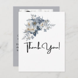 花の素朴な水彩画イラスト サンキューカード