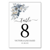 花の素朴な水彩画イラスト テーブルナンバー (裏面)