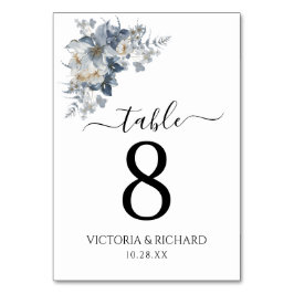 花の素朴な水彩画イラスト テーブルナンバー