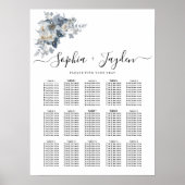 花の素朴な水彩画イラスト ポスター (正面)