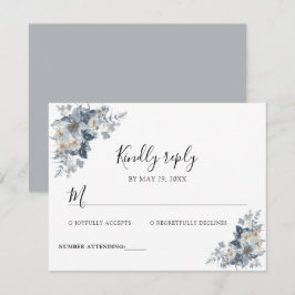 花の素朴な水彩画イラスト 出欠カード