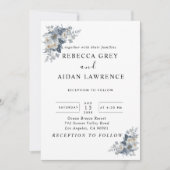 花の素朴な水彩画イラスト 招待状 (正面)