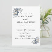 花の素朴な水彩画イラスト 招待状 (スタンド正面)