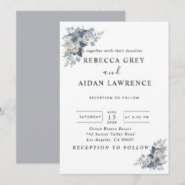 花の素朴な水彩画イラスト 招待状